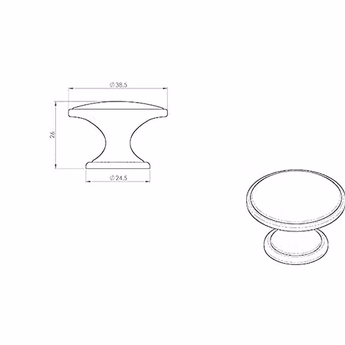 Loops Ring Domed Cupboard Door Knob in Polished Chrome – 2