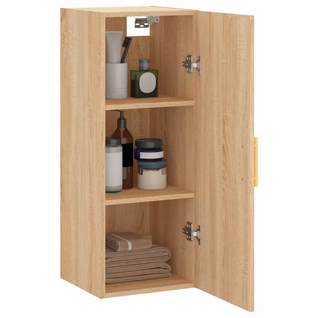 Berkfield Home Wall Mounted Sonoma Oak Cabinet in Brown, W/D/H: 34.5 x 34.0 x 90.0 cm – 2