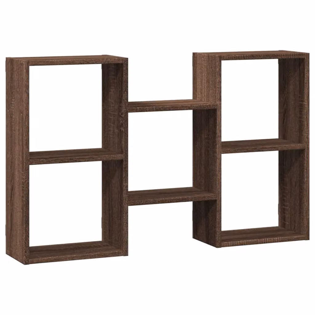 Berkfield Home Wall Mounted Shelf in Brown Oak, W/D/H: 96 x 18 x 60 cm – 2