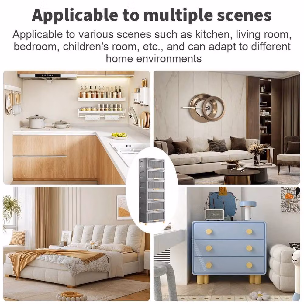 SPETLEK Large Plastic Storage Drawer Tower Unit in Grey, W: 100 cm, D: 60 cm – 3