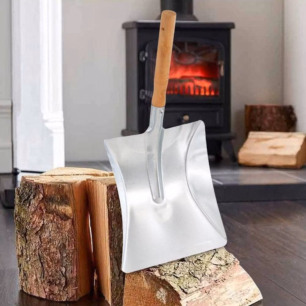 SPETLEK Sturdy Silver Metal Coal Shovel with Heat-Resistant Wooden Handle – 2