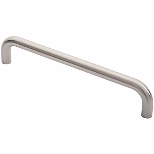 Loops Round D Bar Pull Handle in Brushed Satin Stainless Steel, Silver, 319 x 19 mm, 300 mm Fixing Centres