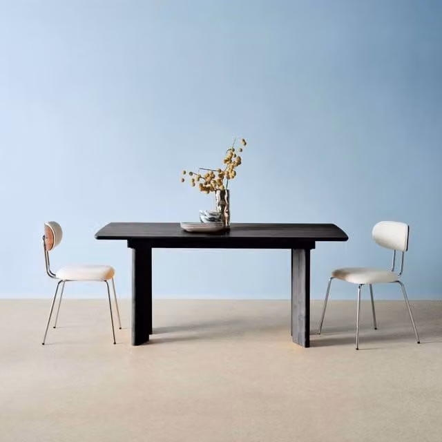 Sweek Black Rectangular Extendable Dining Table with Oak Veneer and Rubberwood, 6-8 Seater, W/D/H: 160 x 90 x 76 cm – 1