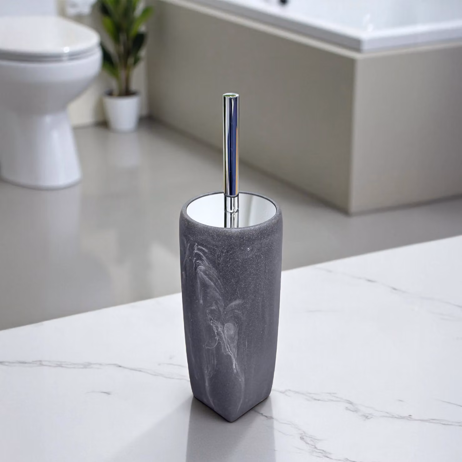 Showerdrape Octavia 5 Piece Grey Marble and Chrome Bathroom Accessory Set – 2