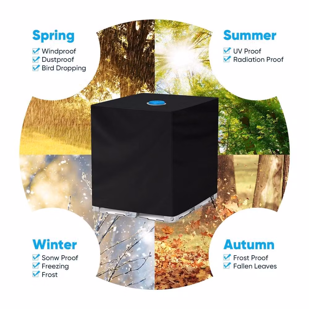 Nordara Black UV Protective Polyester Hood Cover for 1000L IBC Water Tanks – 4