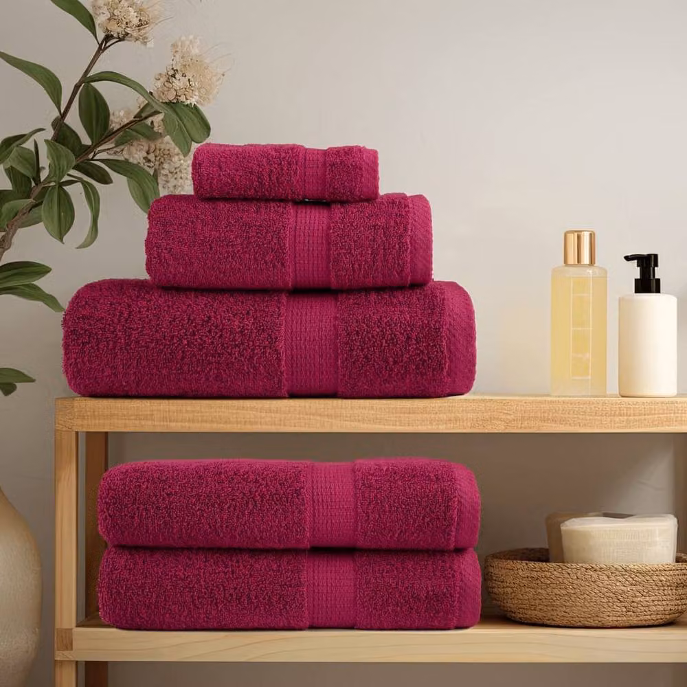 Berkfield Home SOLUND 6 Piece Premium Red Cotton Terry Towel Set, 600 gsm – 2