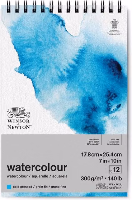 Winsor & Newton Watercolour Cold Pressed Paper Pad, W: 17.8 cm, H: 25.4 cm