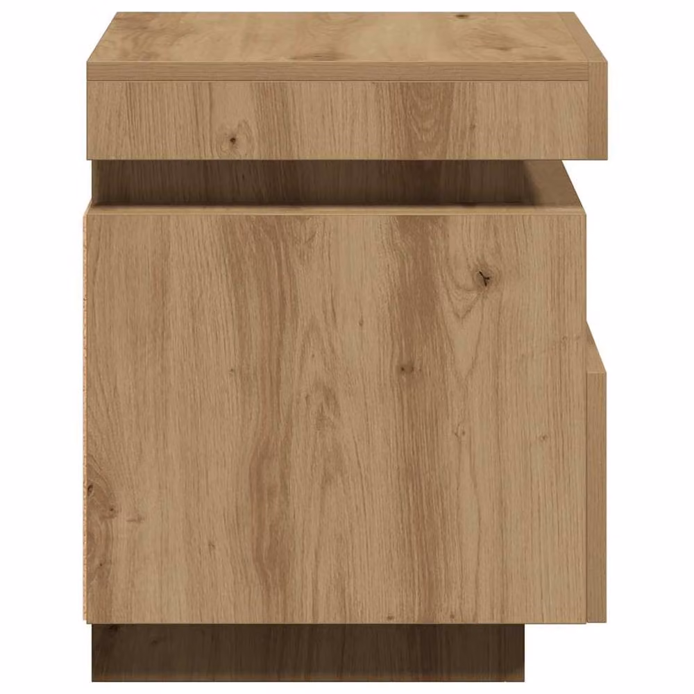 Berkfield Home Artisan Oak Decorative Bedside Cabinets with Integrated LED Lights, Set of 2, Brown, W/D/H: 39 x 48.5 x 39 cm – 4