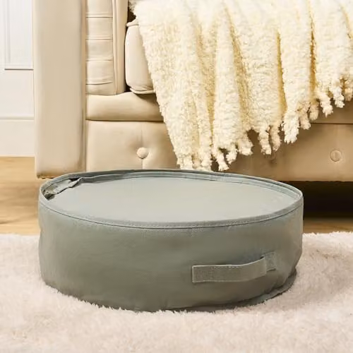 OHS Grey Waterproof Wreath Storage Bag with Carry Handles and Zip, Diameter: 45 cm – 1