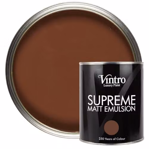 Vintro Luxury Matt Emulsion Multi Surface Paint in Dark Brown Chocolate, 1 l – 1