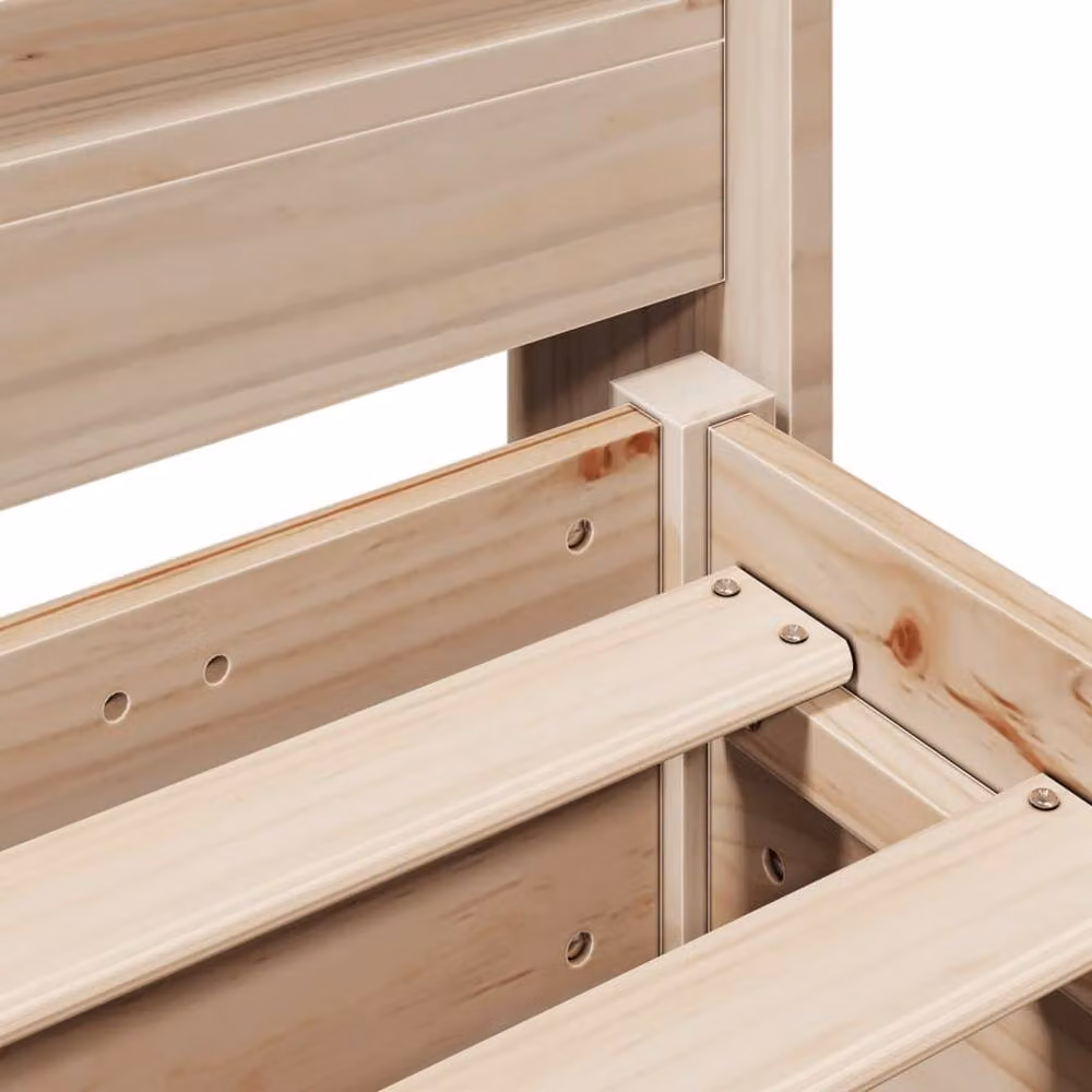 Berkfield Home Small Single Solid Wood Pine Bed Frame in Light Brown, W/D/H: 75 x 190 cm – 2