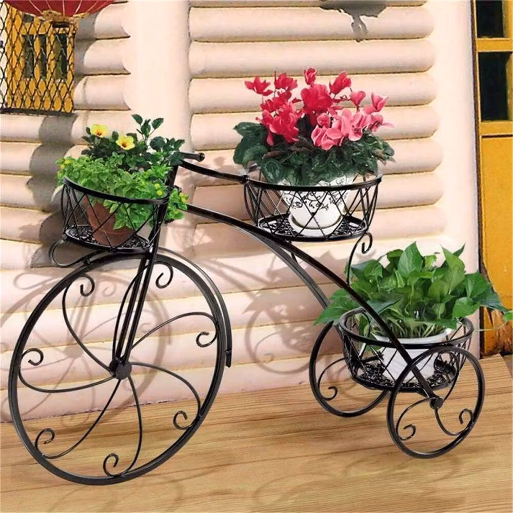 Havendro Art Deco Heavy Duty Metal Plant Cart Holder in Matt Black, H 79.5 x W 52.0 x D 28.0 cm – 3