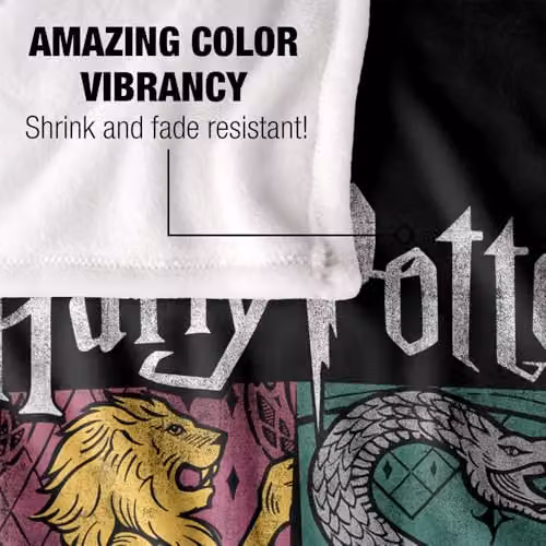 Warner Bros. Harry Potter House Squares Silky Touch Super Soft Fleece Throw Blanket, Multicolour – 3