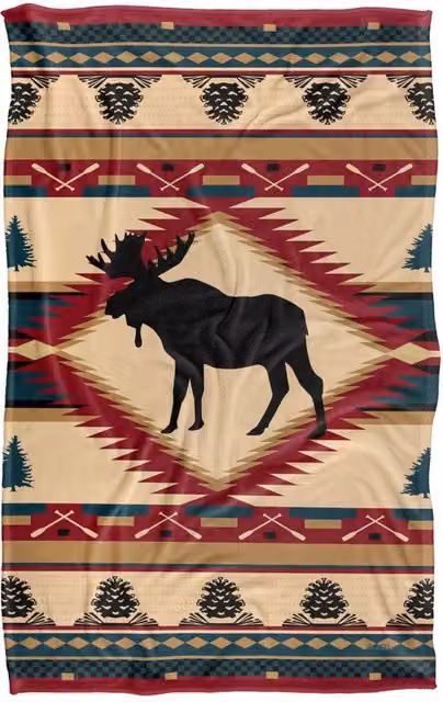 JQ Licensing Moose Lodge Silky Touch Super Soft Fleece Throw Blanket, Multicolour, W: 91 cm, D: 147 cm – 5