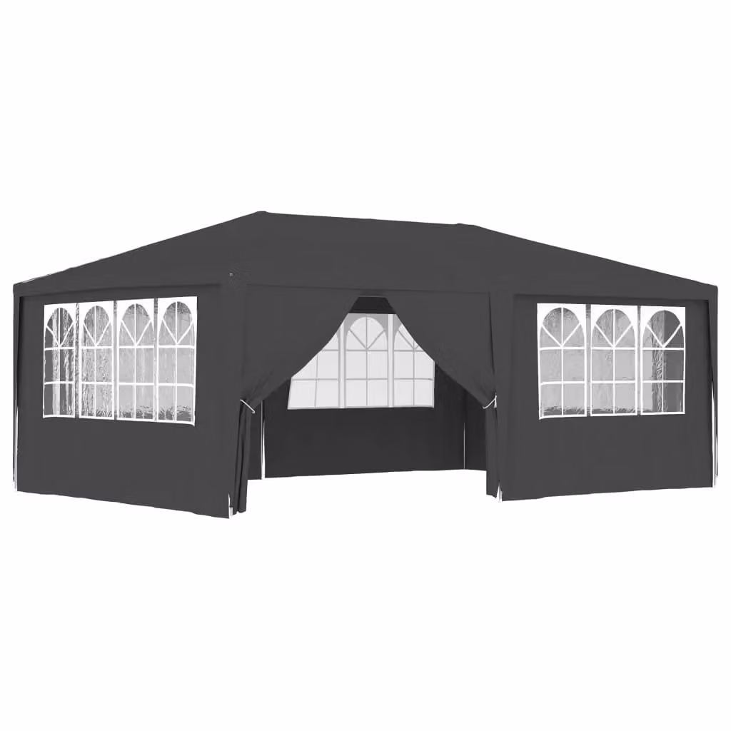 Berkfield Home Professional Party Tent with Side Walls and Windows, Anthracite and Black, W: 6 m, D: 4 m – 2