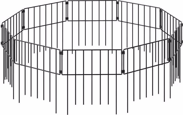 Levede 10 Pack Black Metal Decorative Animal Garden Fence Barrier