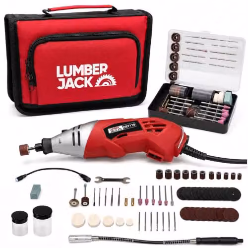 Lumberjack Oscillating Hobby Rotary Multi Tool with 120pc Accessory Set, Red – 1