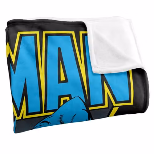 Warner Bros. Batman Leaping Over Gotham Super Soft Silky Touch Fleece Throw Blanket, Multicolour, W: 152 cm, D: 127 cm – 2