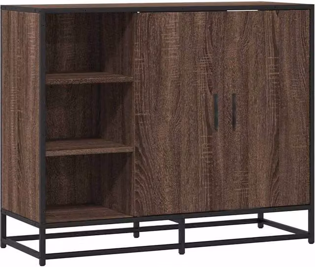 Berkfield Home Brown Oak Sideboard W/D/H: 92 x 35 x 76 cm – 1