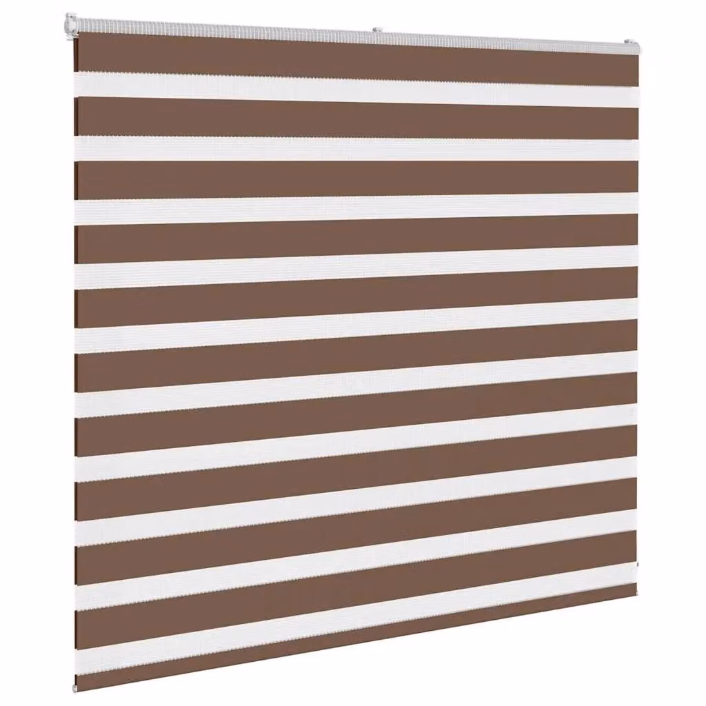 Berkfield Home Brown Zebra Day and Night Blind with Polyester Fabric, W: 100 cm, H: 165 cm – 3