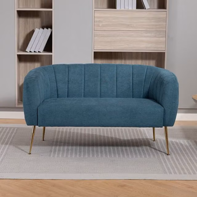 Artemis Home Stanton 2 Seat Upholstered Fabric Sofa in Petrol Blue