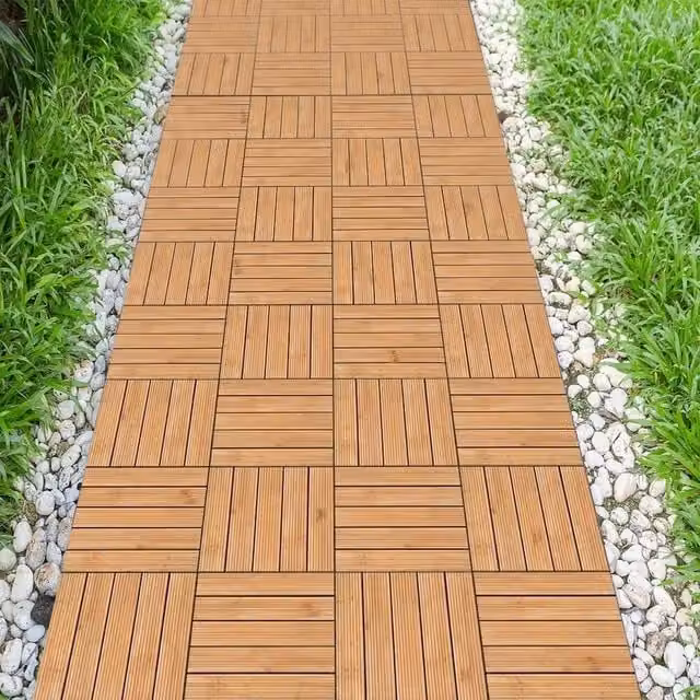 KORVIXA Brown Natural Fir Wood Flooring Tiles, Pack of 27, W: 520 mm, L: 10000 mm