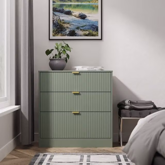 Ready Assembled 2 U Denver 3 Drawer Deep Chest in Pale Green – 1