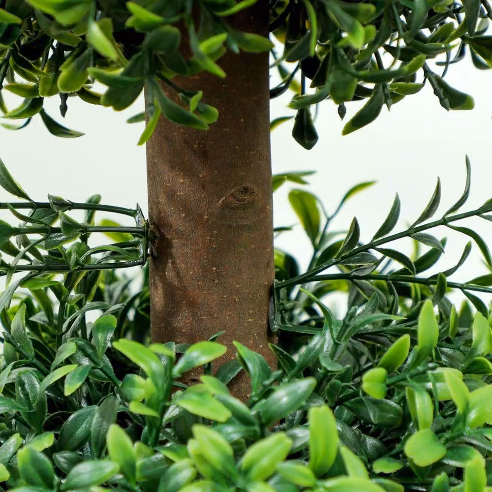 Wyld Haus Rafile Set of 2 Artificial Green Boxwood Topiary Trees with Triple Ball Design – 10