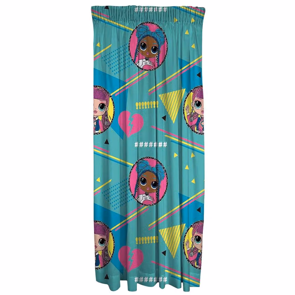 LOL Surprise OMG Beat Pencil Pleat Curtains, Pack of 2, Turquoise – 2