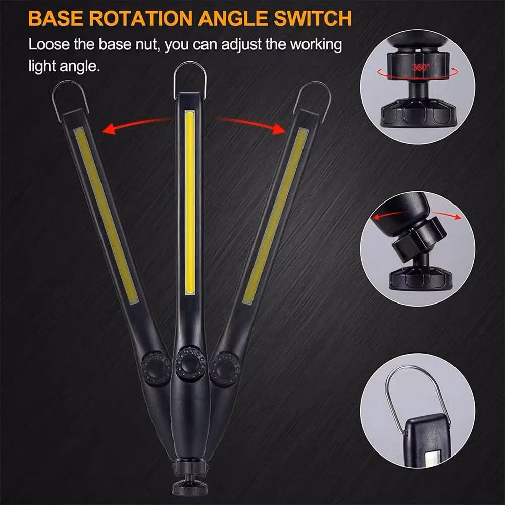 SPETLEK 2-Piece Portable Magnetic COB LED Work Light in Black – 5