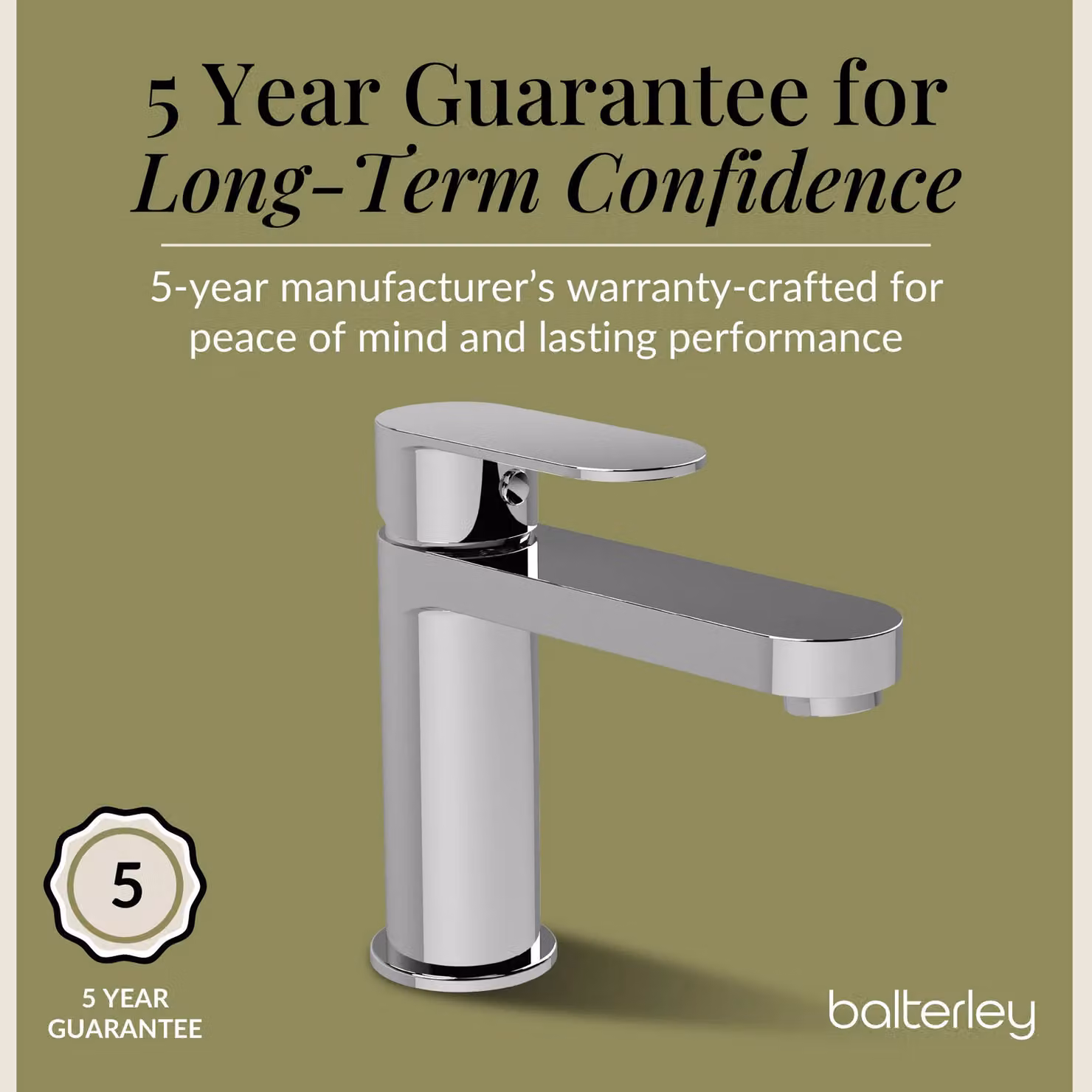 Balterley Cascade Round Mono Basin Mixer Tap with Push Button Waste, Chrome – 3