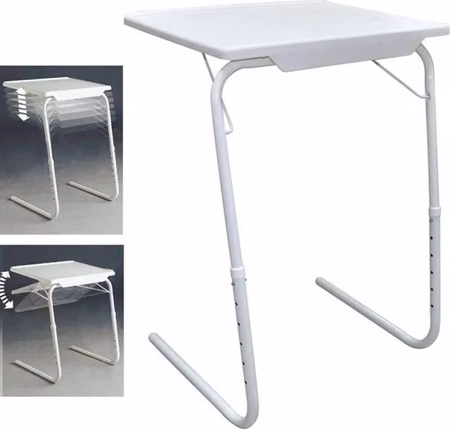 EONLION Adjustable Foldable Laptop Desk in White, Width: 100 cm – 1