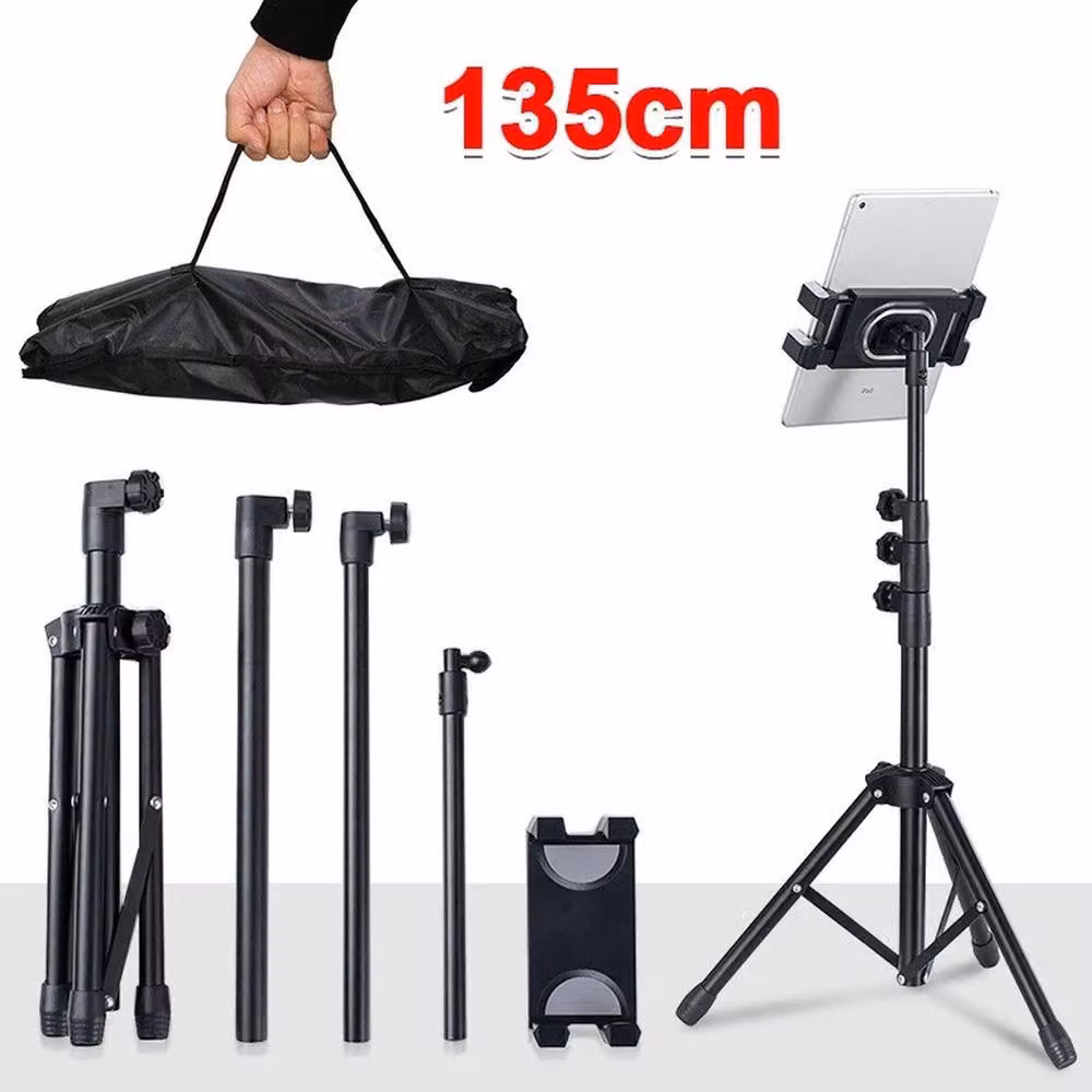 VOGREX Adjustable Floor Tablet Tripod Holder for 4.7-12.9 Inch Phones and iPads, Black – 2
