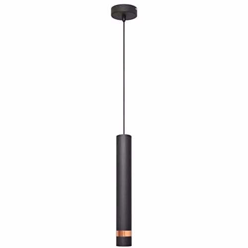 Netlighting Tuba Slim Cylinder Pendant Ceiling Light in Black and Gold/Brass