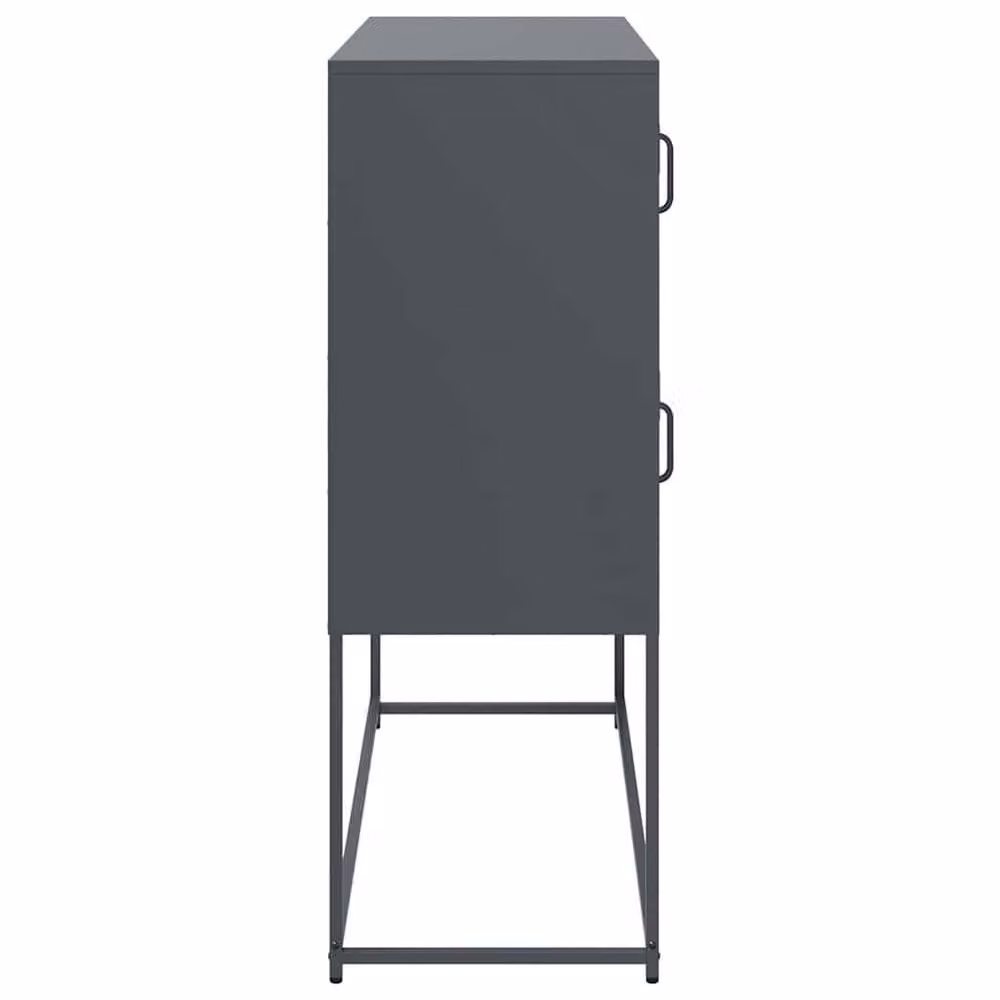 Berkfield Home Anthracite Industrial Sideboard in Matt Dark Grey Metal, W/D/H: 100.5 x 39 x 107 cm – 4