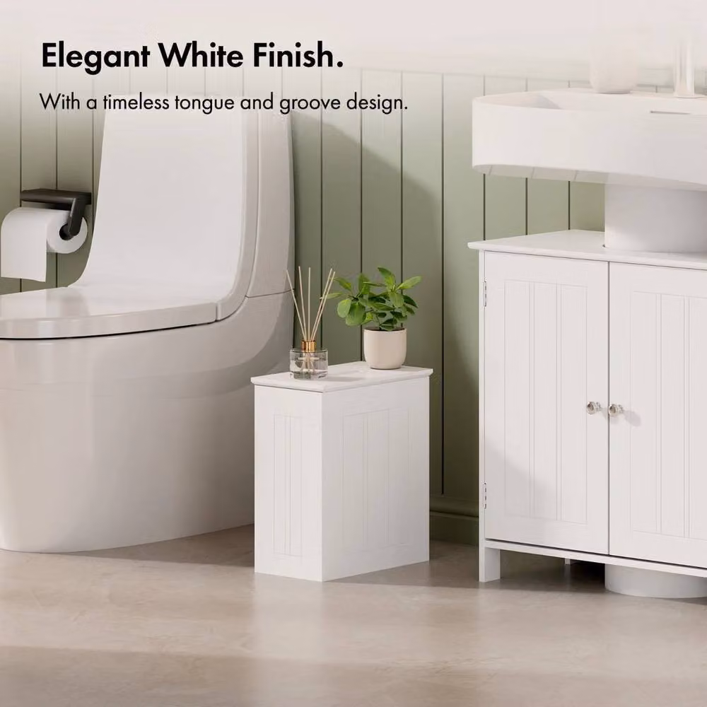 Vonhaus White Lidded Bathroom Storage Box W/D/H: 35 x 30 x 15 cm – 2