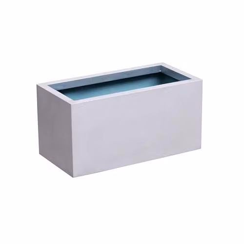 Primrose Galvanised Steel Rectangular Trough Planter, Silver, W: 64 cm, D: 30.48 cm – 1