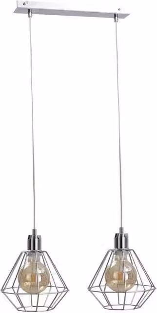 Foskal Foskal Modern Silver Metal Bar Pendant Ceiling Light, 50 cm, 2x E27