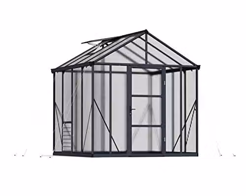 Palram Glory 6 m2 Polycarbonate Gable Greenhouse in Grey