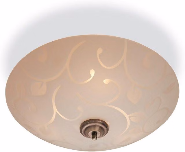 Netlighting Sadie 3 Light Semi Flush Ceiling Light with White Opal Glass and Decorative Pattern, E14