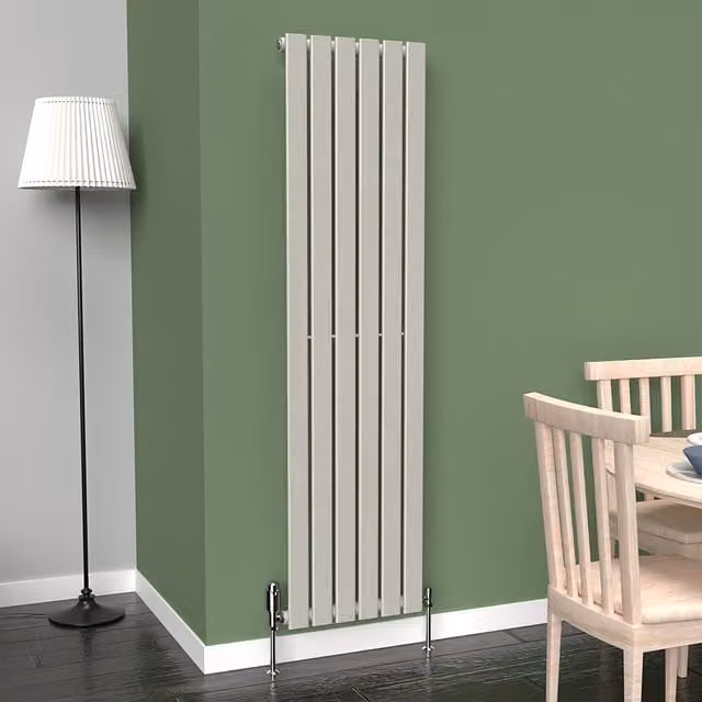 Lux Heat Flat Coloured Vertical Radiator in White, H 160 cm x W 42 cm