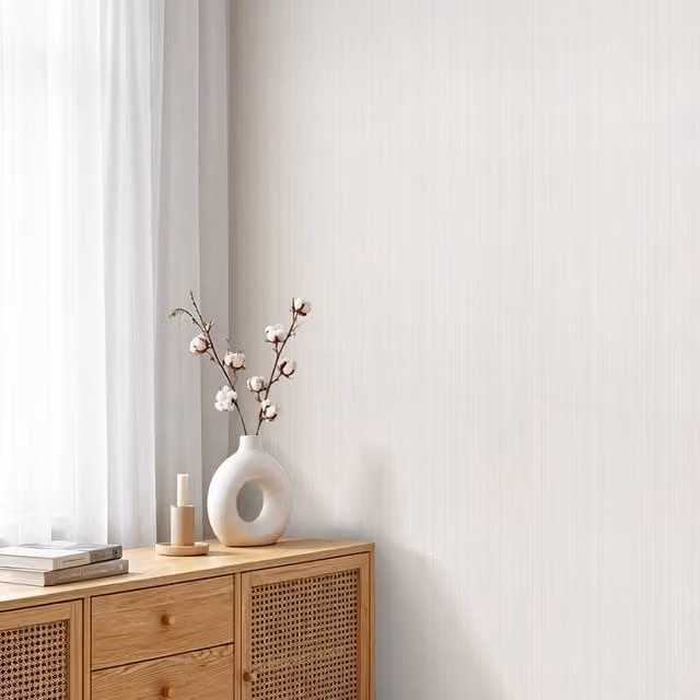 Lifeideas Beige 3D Embossed Geometric Line Pattern Non-Woven Wallpaper