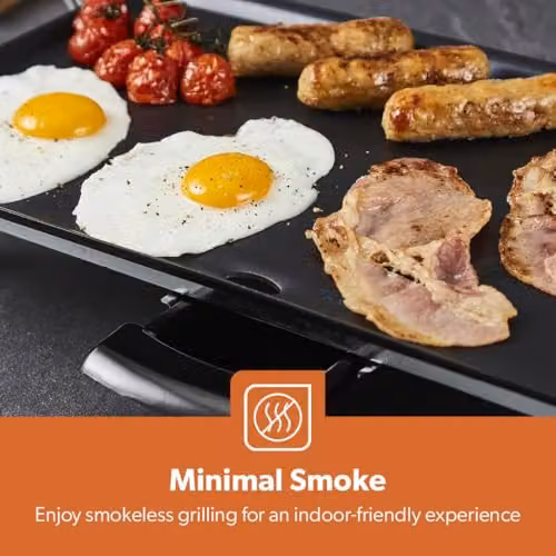 Geepas Electric Teppanyaki Table Top Grill and Griddle with Non-Stick Coating and Adjustable Thermostat, Black – 5