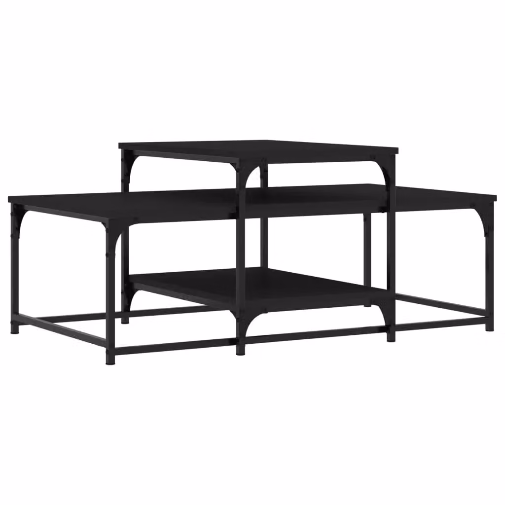 Berkfield Home Modern Black Coffee Table in Engineered Wood W: 102 cm, D: 60 cm, H: 45 cm – 2