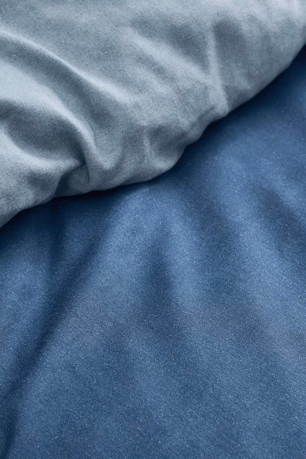 CHRISTY Relaxed Linen Washed Finish Reversible Duvet Cover Set, Blue, Single, 90 x 200 cm – 3