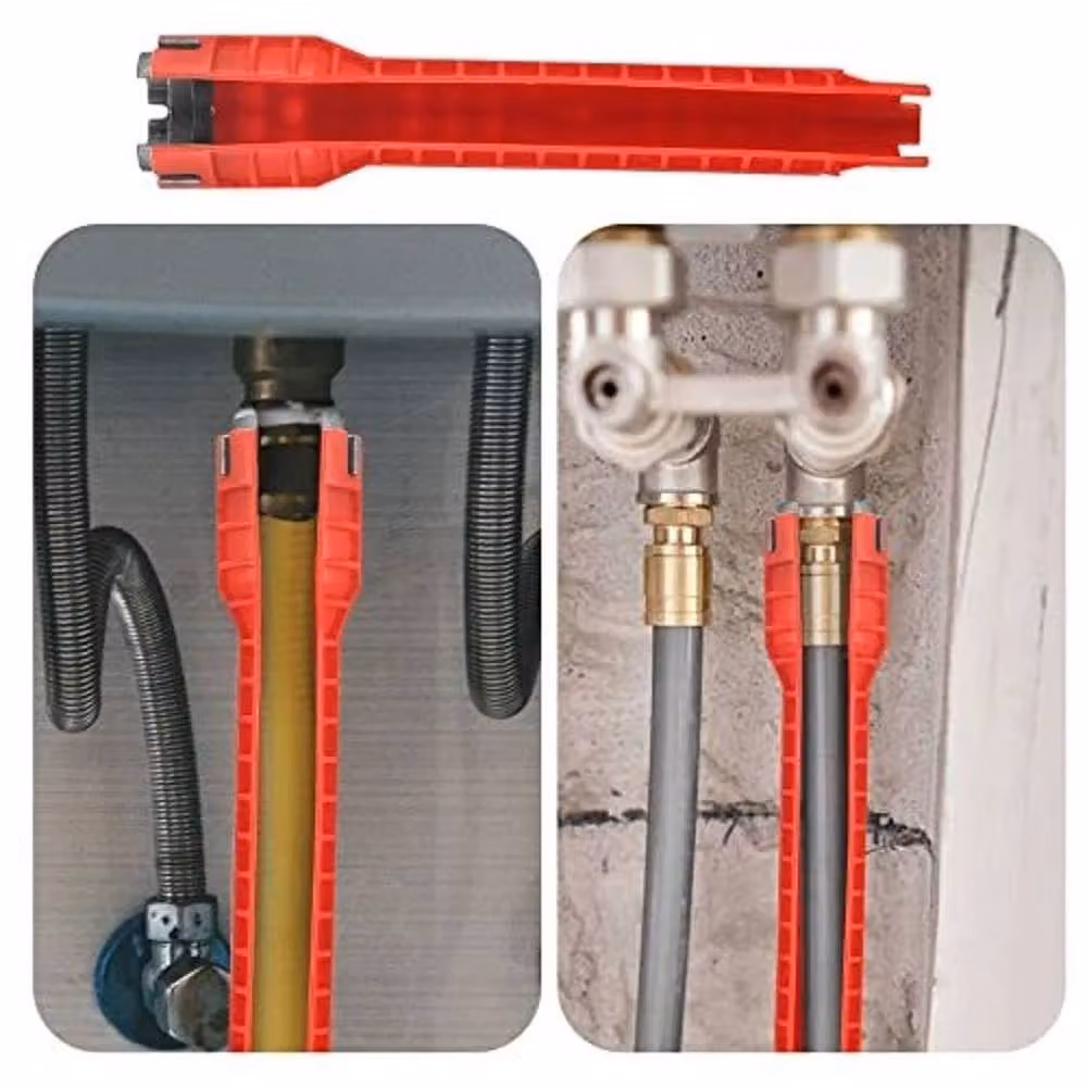 VOGREX 14 in 1 Faucet Sink Basin Installer Pipe Wrench and Tap Spanner Tool in Red – 4