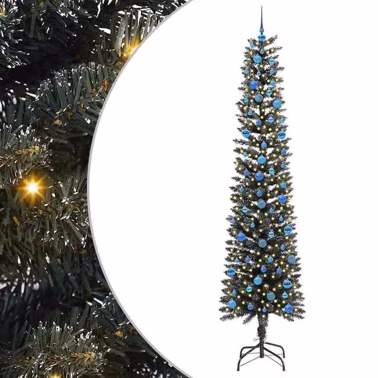 Berkfield Home Green Artificial Christmas Tree with 300 LEDs, W/D/H: 58 x 58 x 240 cm