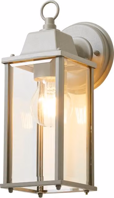 Litecraft Colone Grey Outdoor Wall Lantern with Glass and Metal Construction