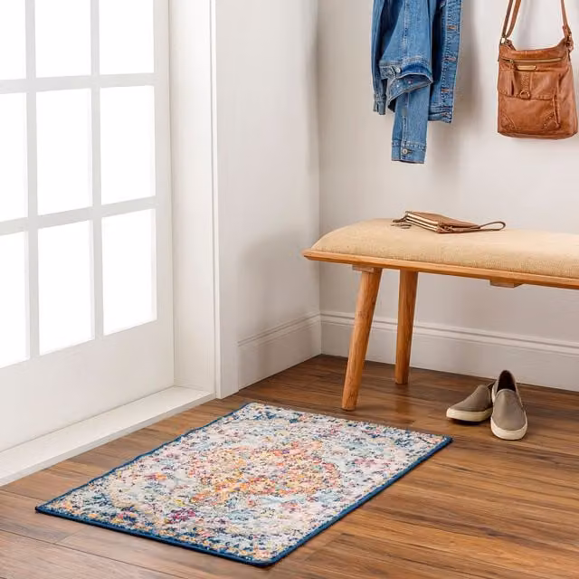 Livabliss Harput Vintage Boho Living Room Rug in Burnt Orange, Multicolour, W: 140 cm, L: 200 cm