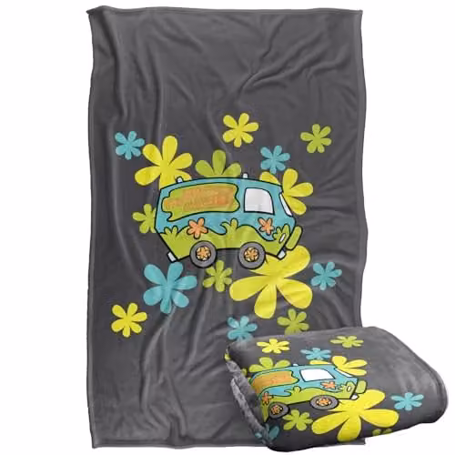 LOGOVISION Scooby Doo The Mystery Machine Super Soft Fleece Throw Blanket, Multicolour, W: 91.44 cm x D: 147 cm